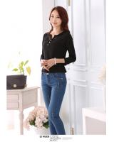 WT6377 Sweet Casual Top Black