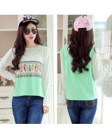 WT6380 Cute Casual Top Green