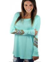 WT6582 Europe Fashion Top Blue