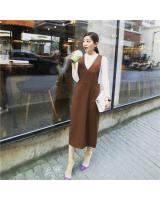 WD6673 Fashion Sleeveless Dress Brown