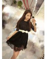 WD7017 Sweet Lace Dress Black