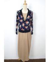WH1155 Floral Jubah Set Khaki
