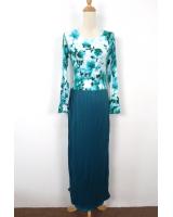 WH1161 One Piece Floral Jubah Green