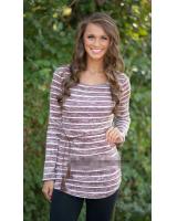 WT7334 Fashion Stripe Top As Picture