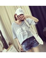 WT3844 Casual Top Light Blue