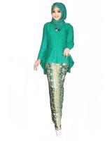 JW5018 Fishtail Peplum Set Green