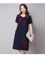 VW12218 Unique Cheongsam Dark Blue