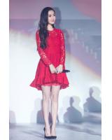 WD21104 Charming Lace Dress Red