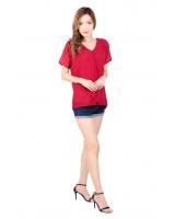 QA-328 Basic Short Sleeves Top Red