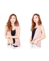 QA-332 Ladies Striped Top Pink