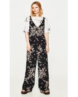 BM70858 Floral Strap Jumpsuit Black