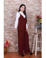 JW5008 Slit Jumpsuit & Top Set Maroon