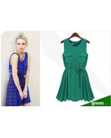 WD21349 Europe Trendy Dress Green
