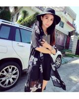 BM70951 Elegant Chiffon Cardigan Black