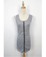 WD21540 Basic Front Zip Dress Grey