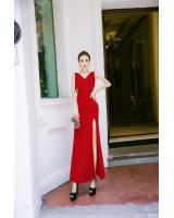 GW2258 Elegant Maxi Dress Red