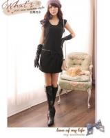 WD21685 Fashion Bow Dress Black