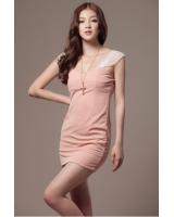 WD21739 Sweet Sleeveless Dress Pink