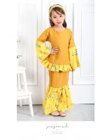 QA-550 SWEET KIDS FLORAL KURUNG MUSTARD