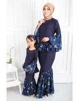 QA-550 SWEET KIDS FLORAL KURUNG NAVY BLUE