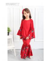 QA-550 SWEET KIDS FLORAL KURUNG RED