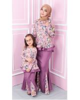 QA-553 WOMEN'S FLORAL MODERN KURUNG PURPLE