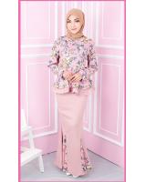 QA-553 WOMEN'S FLORAL MODERN KURUNG PINK