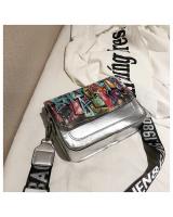 KW80409 STREET ART DESIGN SLING BAG SILVER
