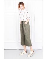 QA-623 WIDE LEG PALAZZO PANTS GREEN