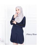 QA-631 MEENA TUNIC BLOUSE NAVY BLUE