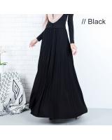 QA-658 ISABELLE PLEATED MAXI SKIRT BLACK