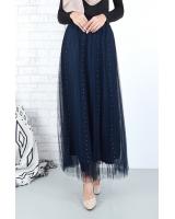 QA-660 PEARL MAXI SKIRT NAVY BLUE