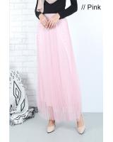 QA-660 PEARL MAXI SKIRT PINK