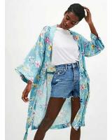 BM71150 Casual Floral Cardigan Blue