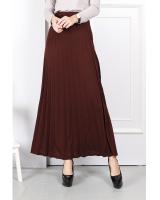 QA-676 FLARE SKIRT BROWN