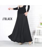 QA-679 WOMEN'S MAXI SKIRT BLACK