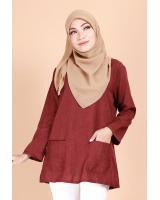 QA-692 BASIC WOMEN'S BLOUSE MAROON