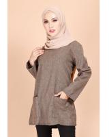QA-692 BASIC WOMEN'S BLOUSE BROWN