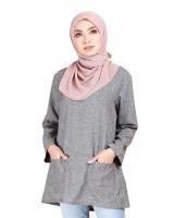 QA-692 BASIC WOMEN'S BLOUSE GREY