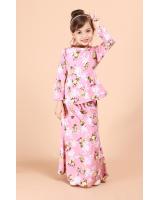 QA-695 KIDS FLORAL KURUNG PINK