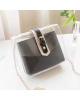 KW80556 STYLISH WOMEN'S TRANSPARENT BAG BLACK