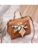 KW80560 TRENDY RIBBON WOMEN BAG BROWN