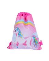 KW80703 KIDS UNICORN DRAWSTRING BAG LIGHT PINK RAINBOW