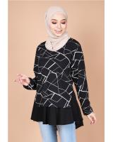 QA-736 WOMEN'S FASHION BLOUSE BLACK