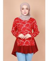 QA-736 WOMEN'S FASHION BLOUSE RED
