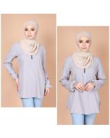 QA-739 LOVELY CASUAL BLOUSE LIGHT GREY