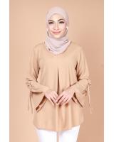 QA-741 CASUAL PLAIN BLOUSE KHAKI