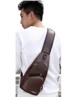 KW80714 MEN TRAVEL CHEST BAG DARK BROWN