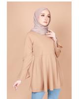 QA-742 TRENDY PLAIN BLOUSE KHAKI