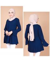 QA-742 TRENDY PLAIN BLOUSE NAVY BLUE
